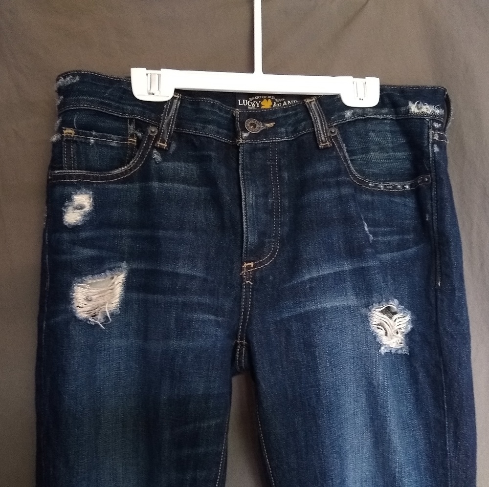 Vintage Lucky Brand Distressed Dark Blue Jeans